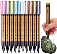 🖌️ misulove metallic marker pens for black paper, rock painting, scrapbooking crafts, card making, ceramics, diy photo album - set of 10 colors paint markers with medium tip for ceramic, glass, and more logo