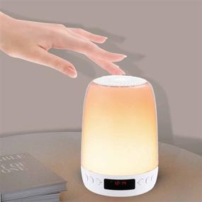 img 3 attached to 🔮 Touch Lamp Table Sensor Control: Bedside Lamps with Bluetooth Speakers, Alarm Clock, USB Port, 3-Level Dimmable Warm White Light & 7 Color Changing - Ideal for Children/Bedroom