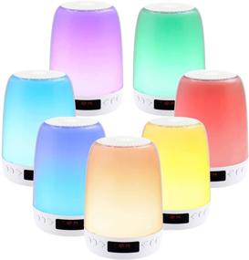 img 2 attached to 🔮 Touch Lamp Table Sensor Control: Bedside Lamps with Bluetooth Speakers, Alarm Clock, USB Port, 3-Level Dimmable Warm White Light & 7 Color Changing - Ideal for Children/Bedroom