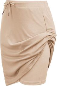 img 4 attached to JACK SMITH Women's Stretchy Knee-Length Sport Skirt with Drawstring Waist and Convenient Pockets