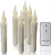 🕯️ ymenow led flameless taper candles: 6pcs flickering candlesticks with remote for home, party, christmas decoration logo