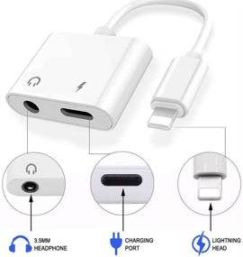 img 2 attached to 🎧 Адаптер для наушников MFi Certified Lightning на 3,5 мм - совместим с iPhone 12/11/XS/XR/X/8/7/iPad/iPod - 2 в 1 зарядное устройство и разъем для наушников Aux Splitter Dongle