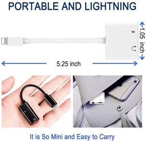 img 3 attached to 🎧 Адаптер для наушников MFi Certified Lightning на 3,5 мм - совместим с iPhone 12/11/XS/XR/X/8/7/iPad/iPod - 2 в 1 зарядное устройство и разъем для наушников Aux Splitter Dongle