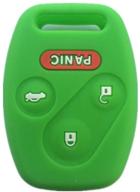 silicone rubber keyless entry remote key fob case cover for honda 3+1 buttons - green, protector for enhanced performance logo