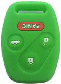 img 1 attached to Silicone Rubber Keyless Entry Remote Key Fob Case Cover for Honda 3+1 Buttons - Green, Protector for Enhanced Performance