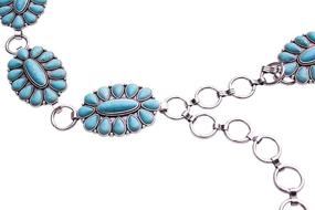 img 2 attached to Western Turquoise Flower Concho Chain Women's Accessories