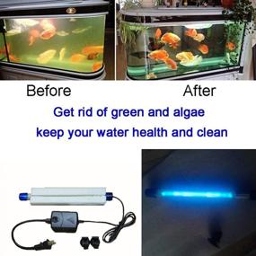 img 3 attached to Roxin 5W 7W 13W UVC Aquarium Green Clean Light Algae Bloom Clear Lamp - Aquatic Water Cleaner for Pond Fish Tank, Sump, Swimpool - Waterproof UV Sterilizer