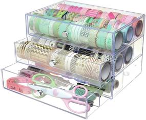 img 1 attached to Clear Transparent Storage Cube 📦 Drawer Organizer by Deflecto - 7x10x6.8 Inches