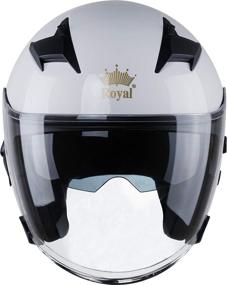 img 3 attached to ROYAL R02 Open Face Motorcycle Helmet With Extra Sun Visor Inside For UV Resistance - DOT Approved (Gloss White