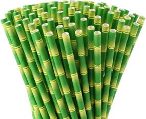 img 4 attached to 🌿 ALINK Bamboo Print Paper Straws: Eco-Friendly Disposable Straws for Juices, Shakes, and Smoothies – Pack of 100