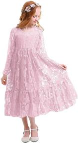 img 1 attached to Sleeves Princess Birthday Bridesmaid Communion Dresses for Girls: Elegant Clothing Selection
