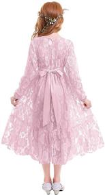 img 3 attached to Sleeves Princess Birthday Bridesmaid Communion Dresses for Girls: Elegant Clothing Selection