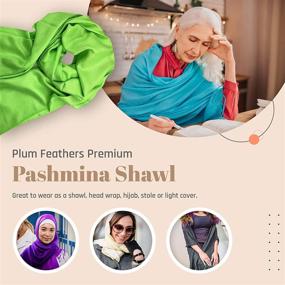 img 2 attached to 🧣 Пашмина Plum Feathers модный аксессуар для женщин: премиальные шарфы и платки