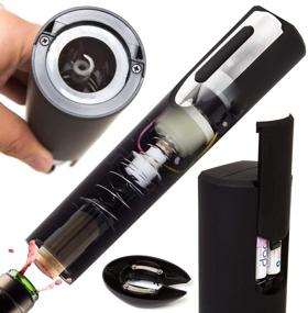 img 1 attached to 🍷 Vin Fresco Portable Electric Wine Opener - Effortlessly Uncork Bottles with Foil Cutter, Automatic & Cordless - Batteries Included (Black & Rose Gold)