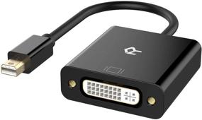 img 4 attached to Rankie Mini DP в DVI, позолоченный адаптер Mini DisplayPort (совместим с портом Thunderbolt) на DVI мужской-женский адаптер конвертер - 1080P, черный