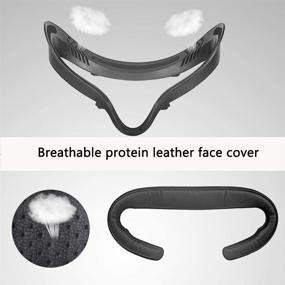 img 1 attached to 🎮 Pordsioc Upgrade Facial Interface Bracket & Protein Leather Foam Face Cover Pad & Lens Cover Silicone Anti-Leakage Nose Pad for Oculus Quest 2 - Complete Accessories Set (4 in 1)