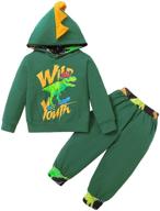 🦖 charm the boys with dinosaur-themed long sleeve hoodies & pants set in size 6! logo