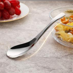 img 1 attached to 🥄 AOOSY Stainless Steel Curry Spoons Set of 6 - Modern Stylish Soup Table Spoons for Sauces, Dips, and More