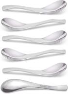 🥄 aoosy stainless steel curry spoons set of 6 - modern stylish soup table spoons for sauces, dips, and more logo