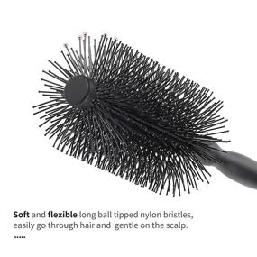 img 2 attached to 💁 Professional Large Round Hair Brush for Women - Soft Nylon Bristles, 2.5-inch Diameter - Ideal for Blowouts, Styling, Curling, and Smoothing Medium to Long Wavy, Curly, Thick Hair