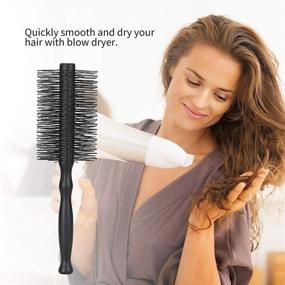 img 1 attached to 💁 Professional Large Round Hair Brush for Women - Soft Nylon Bristles, 2.5-inch Diameter - Ideal for Blowouts, Styling, Curling, and Smoothing Medium to Long Wavy, Curly, Thick Hair