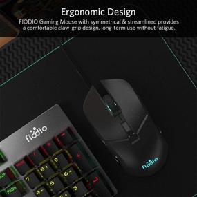 img 1 attached to 🖱️ FIODIO Wired Gaming Mouse | 5500 DPI | RGB gamer desktop laptop PC gaming mouse with breathing light | Ergonomic game USB computer mice | 7 colors RGB lighting | 6 buttons | Windows 7/8/10 compatible | Black