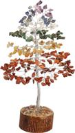 🌳 crocon 7 chakra gemstone money tree feng shui bonsai for holistic reiki healing and chakra stone balancing - spiritual home and office decor, 10 inch size логотип