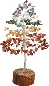 img 4 attached to 🌳 Crocon 7 Chakra Gemstone Money Tree Feng Shui Bonsai for Holistic Reiki Healing and Chakra Stone Balancing - Spiritual Home and Office Decor, 10 Inch Size