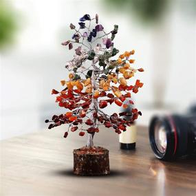 img 1 attached to 🌳 Crocon 7 Chakra Gemstone Money Tree Feng Shui Bonsai for Holistic Reiki Healing and Chakra Stone Balancing - Spiritual Home and Office Decor, 10 Inch Size