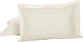 img 4 attached to TODAY'S HOME Tailored Cotton Blend Bed Pillow Shams, Standard Size, Ivory, Pack of 2