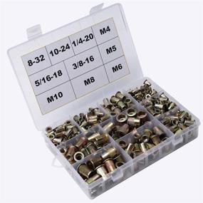 img 3 attached to 340-Piece Rivet Nuts Assortment Kit: 8-32, 10-24, 1/4-20, 5/16-18, 3/8-16, M4 M5 M6 M8 M10 Nutserts – Threaded Insert Nuts with Carbon Steel Construction