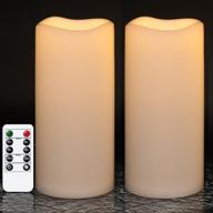 🕯️ genswin waterproof outdoor flameless candles with remote timer - set of 2, long-lasting led pillar candles for indoor & outdoor lanterns, battery operated & won't melt - 8" x 4" (white) логотип