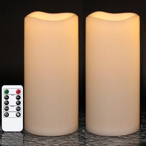 img 4 attached to 🕯️ GenSwin Waterproof Outdoor Flameless Candles with Remote Timer - Set of 2, Long-Lasting LED Pillar Candles for Indoor & Outdoor Lanterns, Battery Operated & Won't Melt - 8" x 4" (White)