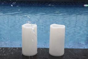 img 1 attached to 🕯️ GenSwin Waterproof Outdoor Flameless Candles with Remote Timer - Set of 2, Long-Lasting LED Pillar Candles for Indoor & Outdoor Lanterns, Battery Operated & Won't Melt - 8" x 4" (White)