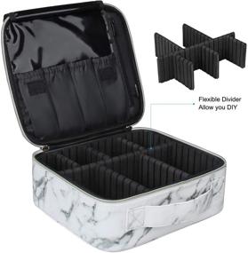 img 3 attached to 💄 Cute Small B-Marble Travel Makeup Case: Professional Cosmetic Organizer & Accessories Bag