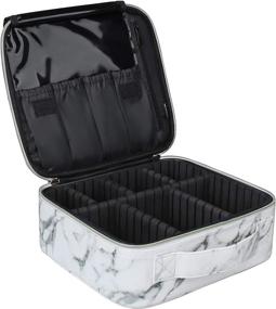 img 4 attached to 💄 Cute Small B-Marble Travel Makeup Case: Professional Cosmetic Organizer & Accessories Bag