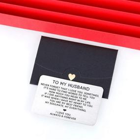 img 1 attached to I Love You Gifts To Husband Engraved Wallet Card Insert For Valentines Day Christmas To Men Boyfriend Anniversary Birthday Wedding Father&#39