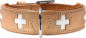 img 4 attached to 🐶 Hunter Swiss Nickel Pale Leather Dog Collar