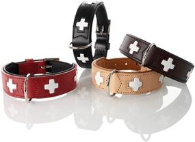 img 2 attached to 🐶 Hunter Swiss Nickel Pale Leather Dog Collar