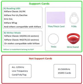 img 1 attached to 📡 RFID Reader Writer Mifare Reader Writer 14443A USB Reader for Android Linux iOS Windows, Customizable Outputs, Mifare Card Writer for Windows +3 Mifare Cards