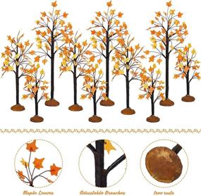 img 2 attached to 🍁 Artificial Maple Tree Tabletop Fall Fake Maple Tree for Thanksgiving Harvest Home Wedding Fall Party Decoration - Village Autumn Maple Trees (Beautiful Style, 6 Pieces)