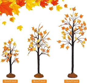 img 3 attached to 🍁 Artificial Maple Tree Tabletop Fall Fake Maple Tree for Thanksgiving Harvest Home Wedding Fall Party Decoration - Village Autumn Maple Trees (Beautiful Style, 6 Pieces)