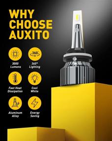 img 3 attached to 🔦 AUXITO 880 Светодиодные лампы противотуманных фар, 6500K Ксенон Белый, 30W 6000LM Ультра Яркий, Легкое подключение, Отсутствие ошибок Can-bus, Замена DRL 899 для Chevrolet, Ford, GMC, Упаковка из 2 штук