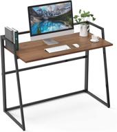 🖥️ designa 41 inch folding desk: space-saving small student desk for home office, walnut finish логотип