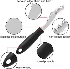 img 3 attached to 🌶️ FIOTOK Stainless Steel Jalapeno Pepper Corer - Easy Seed Removal and Slice for Barbecue Roasting Peppers, with Serrated Slice and Rubber Handle