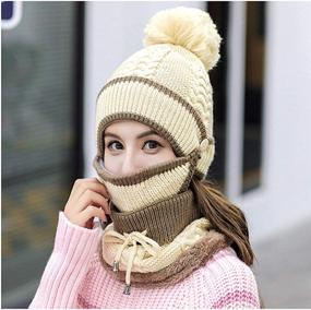 img 3 attached to Womens Winter Knitted Beanie Fleece Outdoor Recreation for Outdoor Clothing