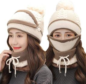 img 4 attached to Womens Winter Knitted Beanie Fleece Outdoor Recreation for Outdoor Clothing