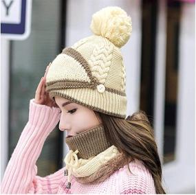 img 1 attached to Womens Winter Knitted Beanie Fleece Outdoor Recreation for Outdoor Clothing