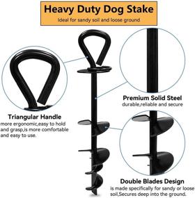 img 3 attached to 🐶 SHUNAI Dog Tie Out Cable and Stake - 30 Ft Heavy Duty Yard Leash for 100 lbs Dogs - Secure Dog Stake for Yard, Beach, Lawn