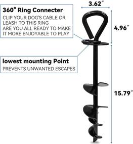 img 1 attached to 🐶 SHUNAI Dog Tie Out Cable and Stake - 30 Ft Heavy Duty Yard Leash for 100 lbs Dogs - Secure Dog Stake for Yard, Beach, Lawn